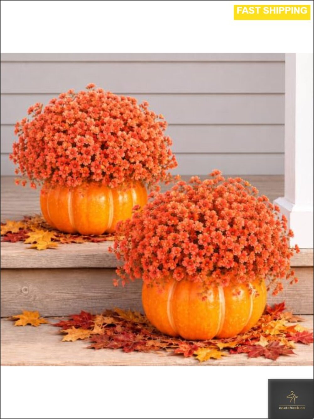2 Pack Fall Pumpkin Porch Decor Artificial Daisy Harvest Set 7.87"